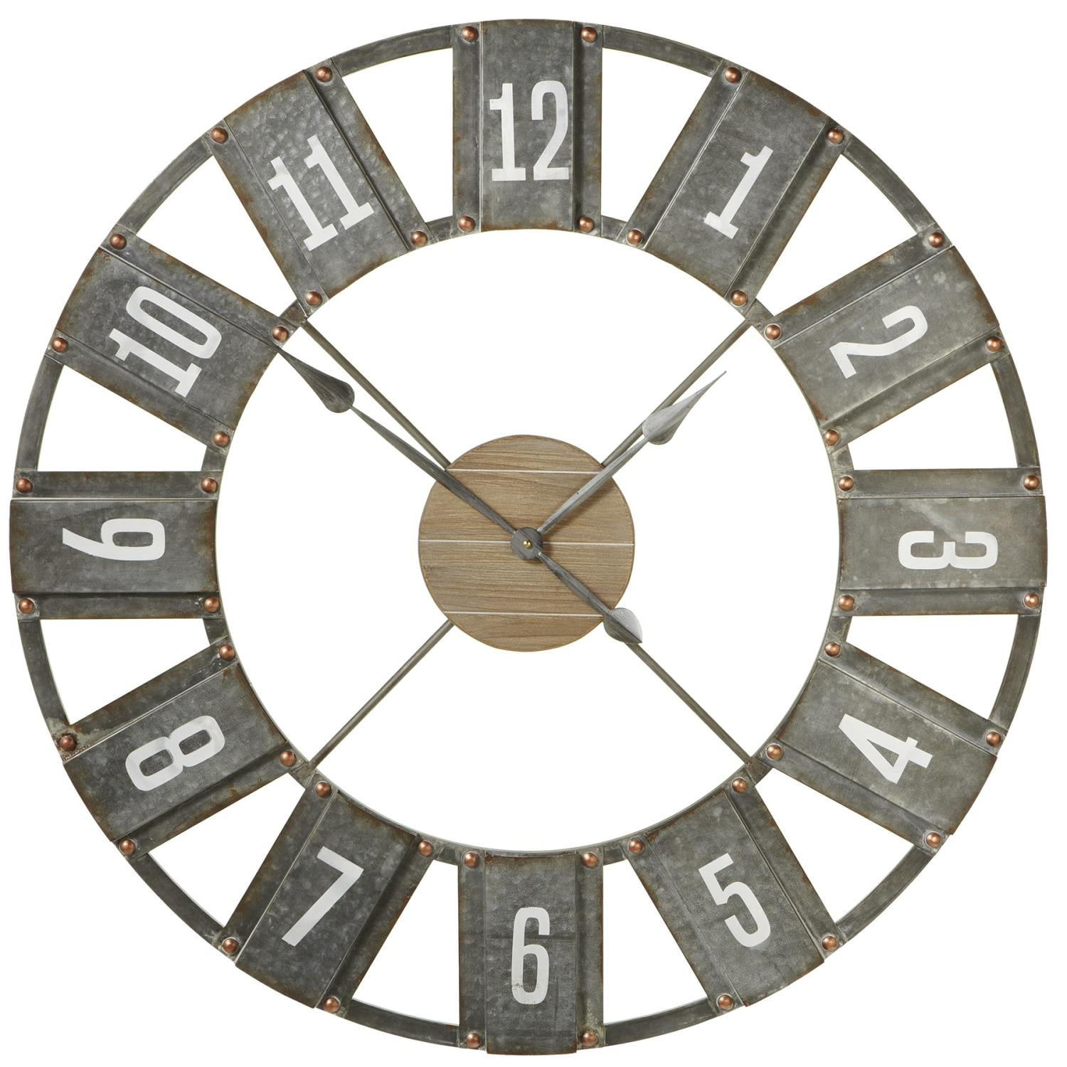CBK Metal Weathered Black Open Face Wall Clock 151559