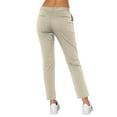 thumbnail image 2 of Langwyqu Women Low Rise Cropped Chino Work Pants Office Lady Trousers, 2 of 5