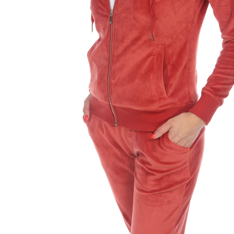 deadstock ENYCE velour sweatsuit XXXL 赤白 White Mark Women's 2 Piece Velour Tracksuit Set - Walmart.com