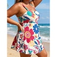 thumbnail image 4 of Stamzod Floral Swim Suits for Women 2026 Plus Size Bathing Suit Two Piece Tummy Control Swim Dress with Boyshorts, 4 of 7