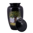 thumbnail image 3 of Aluminium Cremation Urn for Human Ashes - Adult Funeral Urn Handcrafted - Affordable Memorial Urn for Ashes - BAG INCLUDED (Tree Life, 200 Cubic Inches), 3 of 4