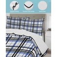 thumbnail image 4 of Quilts Twin XL Size, Blue Black Plaid Soft Comforter Bedding Set for Bed, Farmhouse Blue Black Checkered Lightweight Quilted Bedspread with Pillow Cover(2 Pieces) for All Season, 68x98 Inch, 4 of 6