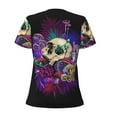thumbnail image 4 of Naloa Mushrooms and Skull Print T-Shirts Short Sleeve V Neck Tees for Women Fashion Tops Trendy Lightweight Soft Casual Summer Outfits Clothes, 4 of 5