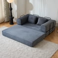 thumbnail image 4 of CQSXDA Foldable 59 Inch Corduroy Sofa Bed With Cylindrical Pillow And Fixed Frame For Living Room Or Bedroom Use, Gray, 4 of 16