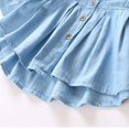 thumbnail image 2 of Xmarks Toddler Girls Denim Tops Long Sleeve Ruffle Hem Denim Blouse Top Washed Denim Shirt for Little Girls 1-7 Years, 2 of 6