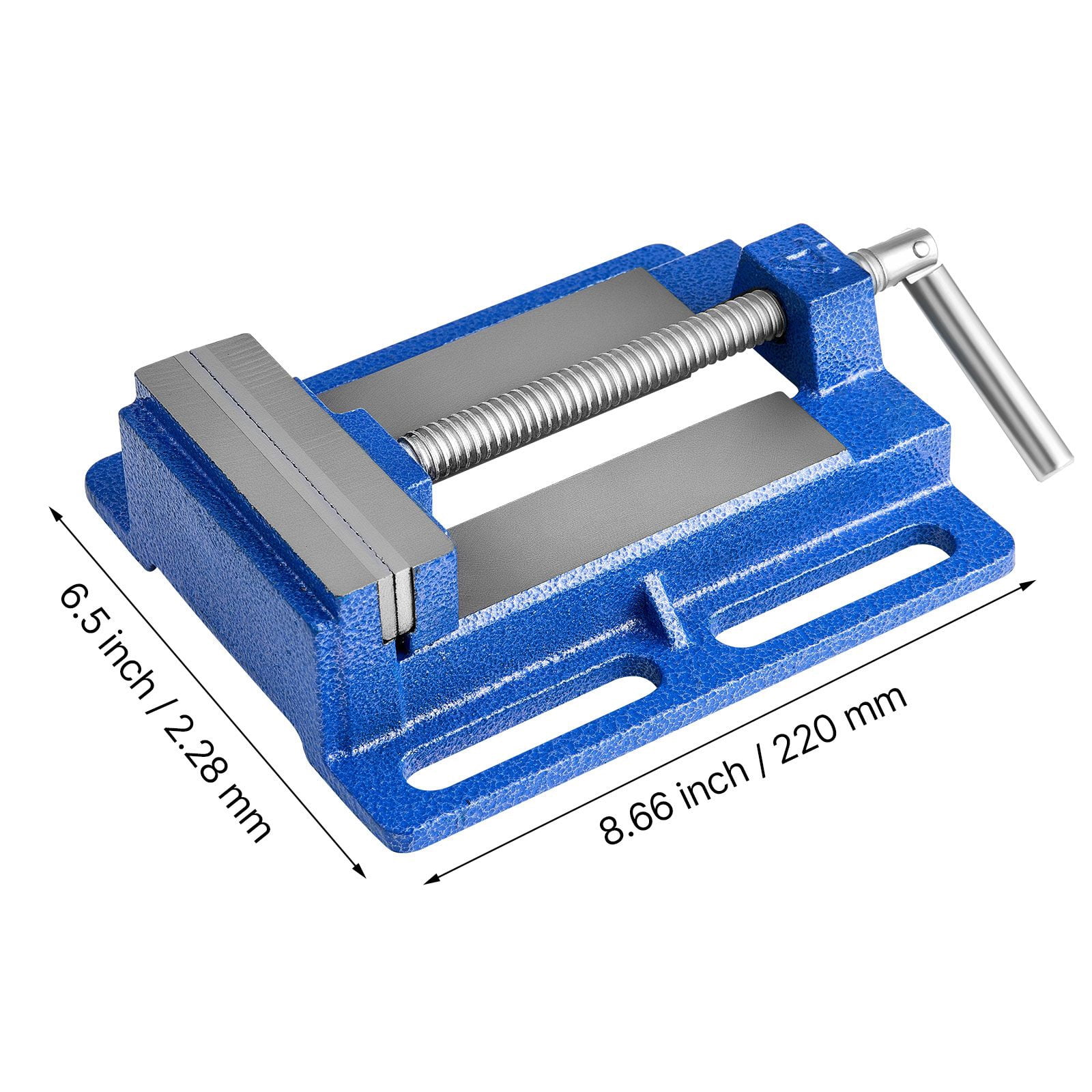Drill Press Vise with 7KN Clamping Force, Cast Iron Bench Vise, Anti-Slip Textured Jaws, 3.5" Jaw Width, for Milling Drilling Grinding Machines