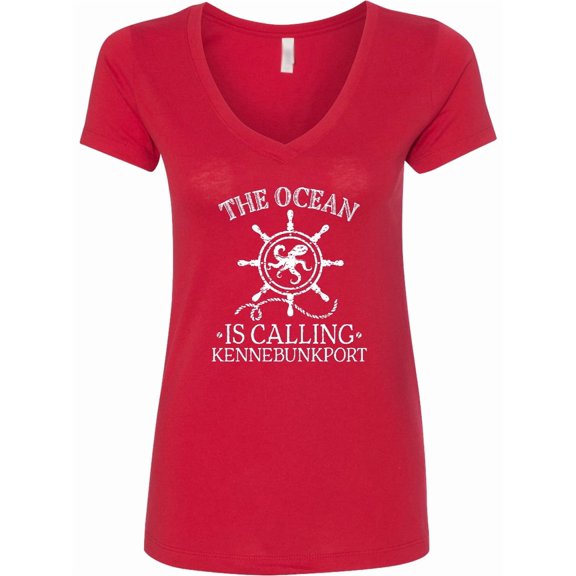 Inktastic Kennebunkport Maine Women's V-Neck T-Shirt