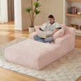 thumbnail image 6 of MAYEERTY Oversized Corduroy Chaise Lounge Sofa, Modern Couch with Spring Cushion for Apartment, 49*79*28"Pink, 6 of 10