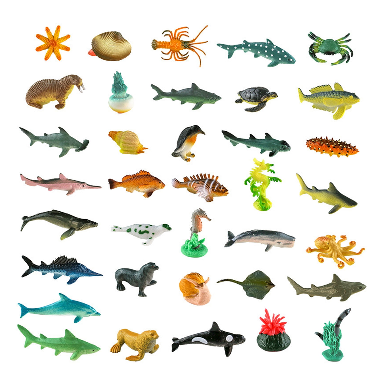 36Pcs/Set Marine Animal Figurine Portable Realistic Appearance