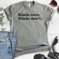 thumbnail image 2 of Kinda Care Kinda Don't T-shirt, Unisex Women's Men's Shirt, Lazy Shirt, Chill Shirt, Dark Heather Gray, Medium, 2 of 6