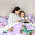 thumbnail image 5 of jejeloiu Colorful Butterfly Full Size Comforter Sets,Watercolor Wild Butterflies Bedding Comforter Set,Flying Animal Bedding Sets For Teens,Luxury Bedroom Decor Reversible,3 Pieces, 5 of 8