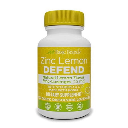 Basic Brands Zinc Lozenges Lemon, 100 Count