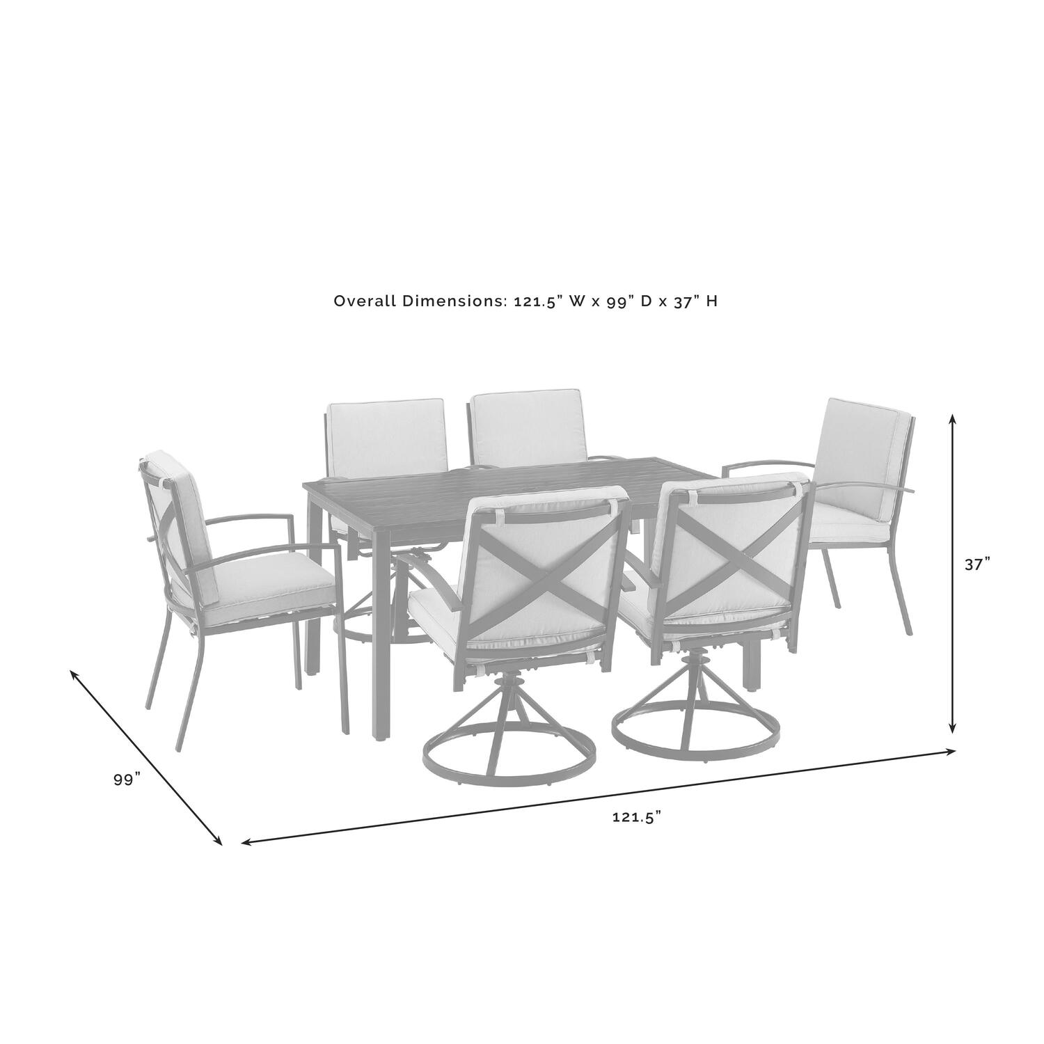 Crosley Furniture Kaplan 7Pc Outdoor Dining Set in Oil Rubbed Bronze/Oatmeal - image 4 of 10