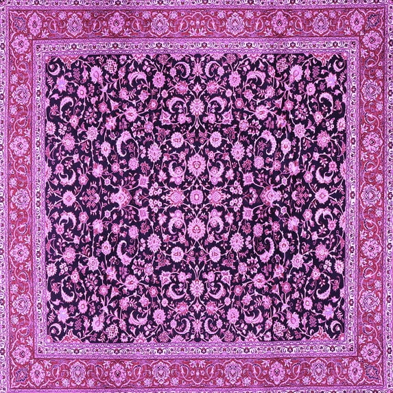 Ahgly Company Indoor Square Persian Purple Traditional Area Rugs, 7' Square