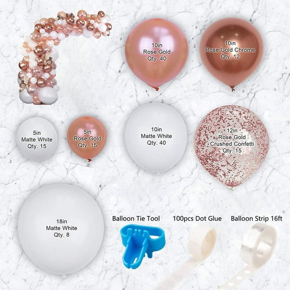 Or Rose Ballons en Chrome Arc Kit Romantique 145pcs Boho Décor de Mariage - Ambiance Captivante