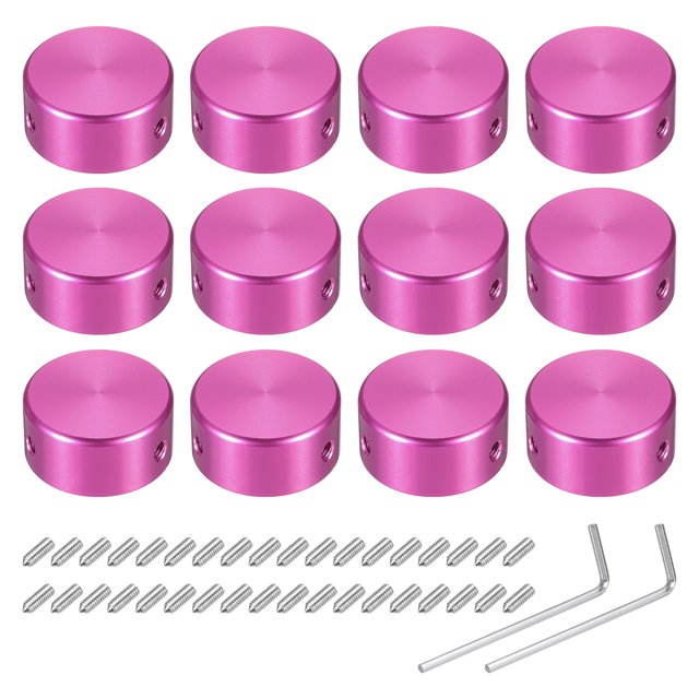 Uxcell 12 Pcs Footswitch Toppers Guitar Pedal Button Caps Footswitch Top Cover, Red