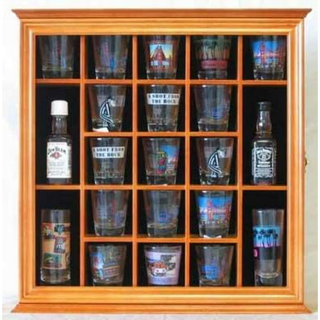 Shot Glass Display Case Wall Rack Cabinet, with glass door, SC01-OA