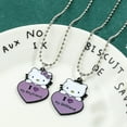 thumbnail image 4 of Hello Kitty Couple Pendant Necklace I Love My Boyfriend Girlfriend Necklace Kawaii Sanrio KT Cat Neck Chains for Valentines Gift, 4 of 7