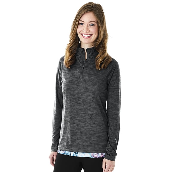 Charles River Apparel 5763 Women's Space Dye Performance Pullover-Black-3XL