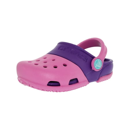 Crocs Girl's Kids Electro Ii Party Pink/Neon Purple Ankle-High Rubber ...