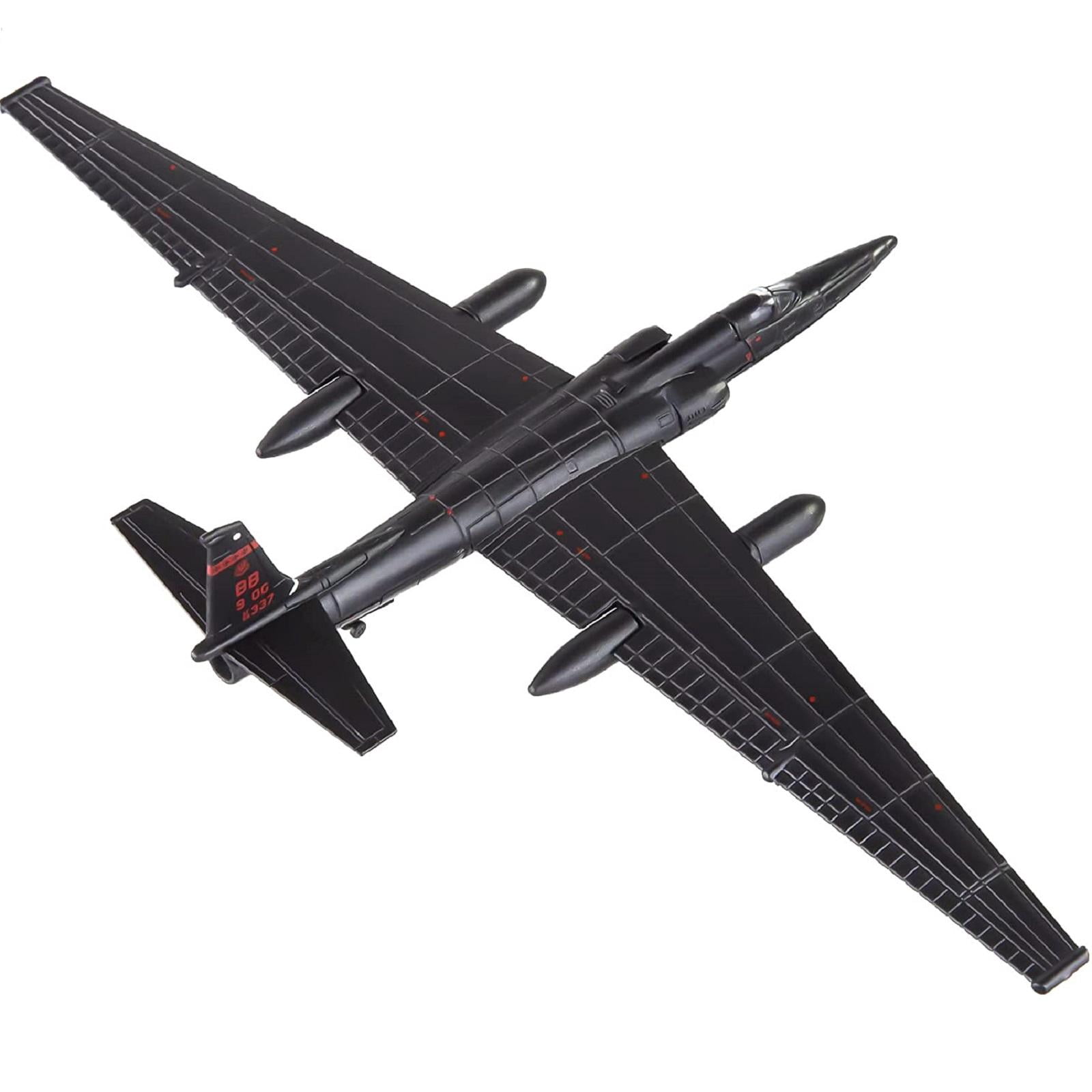 NATEFEMIN U2 Airplane Reconnaissance Diecast Model 1/144 Black with Stand Aviation Souvenir Collectible for Model Plane Collectors