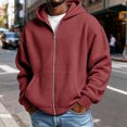 thumbnail image 2 of Waffle Knit Hoodies for Men Full Zip Hooded Cardigan with Pocket Lightweight Loose Fit Athletic Jackets 2026 Fall Outfits for Men(Red,XXXL), 2 of 7