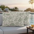 thumbnail image 2 of Outdoor Pillow Cover Pastoral Flowers Green Set of 2 Waterproof Throw Pillowcases Farmhouse Floral Decorative Patio Furniture Pillows for Couch Garden Indoor & Outdoor Use, 2 of 9