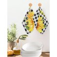 thumbnail image 2 of Sunflowers Kitchen Dish Towels for Drying Dishes Set of 4, Black White Check Sunshine Buffalo Bee Waffle Weave Microfiber Hand Tea Bathroom Towels Quick Dry & Absorbent Towel 12x12, 2 of 7