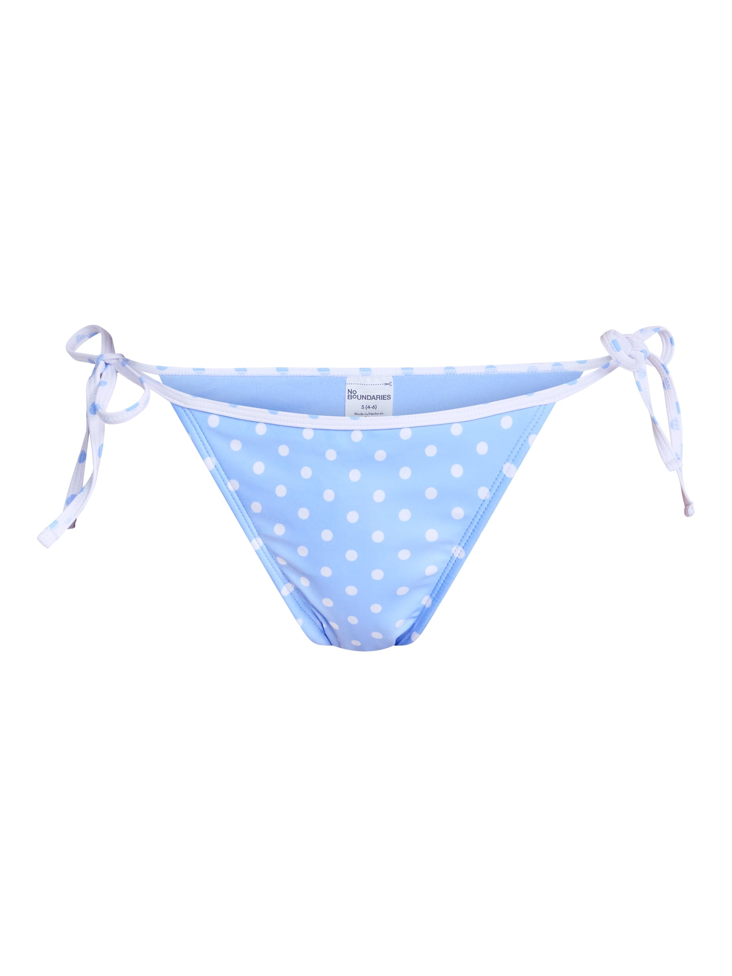 No Boundaries Reversible Polka Dot Side Tie Bikini Bottoms, Women's XXS-XXL