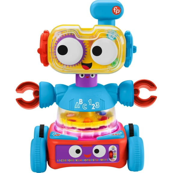 Fisher-Price 4-in-1 Learning Bot Interactive Toy Robot for Infants Toddlers and Preschool Kids