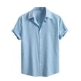 thumbnail image 2 of pstuiky camisetas para hombre, Camisa informal de manga corta con botones y estampado playero para hombre ropa de hombre xxl, 2 of 8