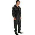 thumbnail image 2 of Sxiwei Mens Hooded Raincoat Waterproof Coveralls Professional Outdoor Utility Workwear One Piece Black 185/3XL, 2 of 6