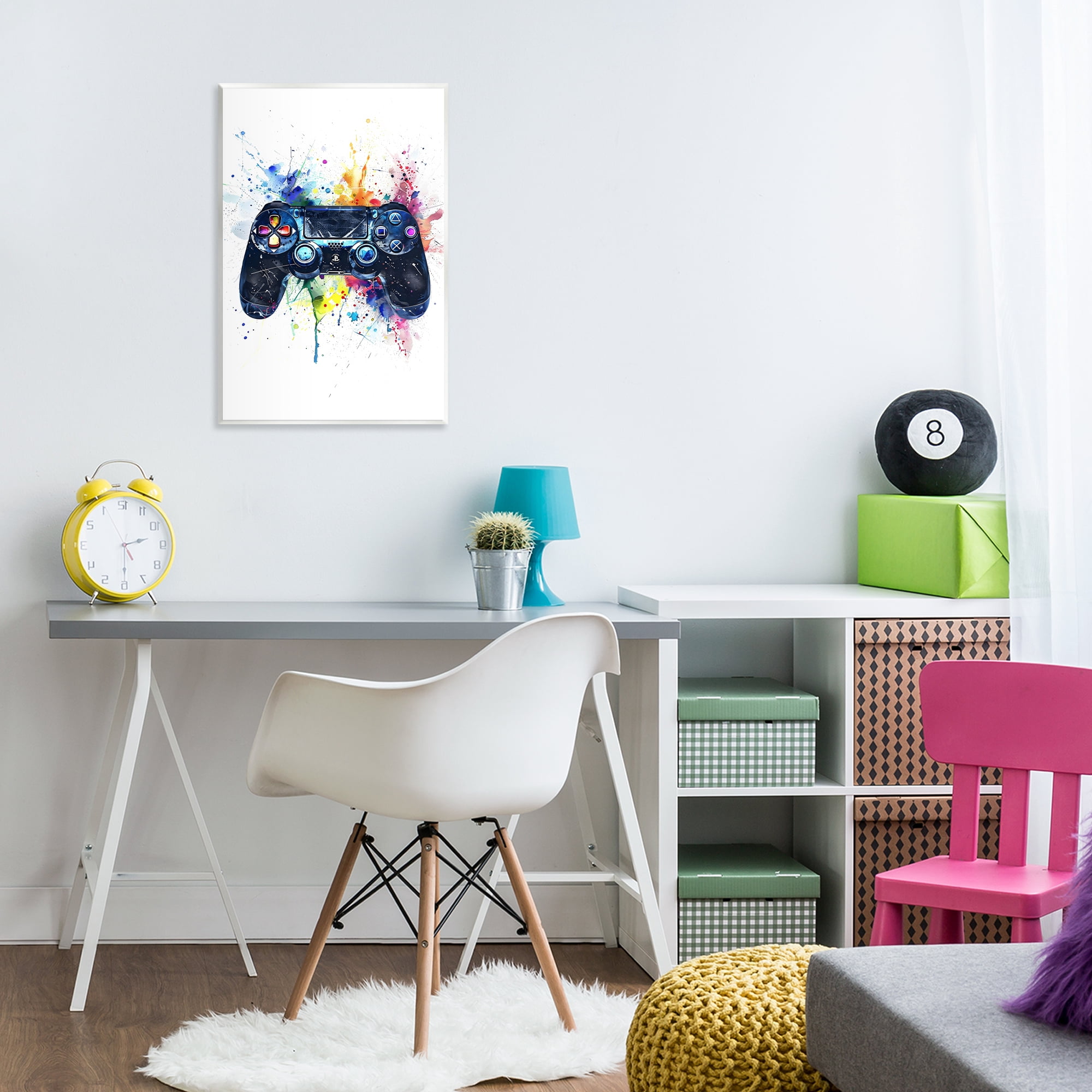 Stupell Industries Colorful Gaming Controller Splatter Wall Plaque Art, design by Creative Studio