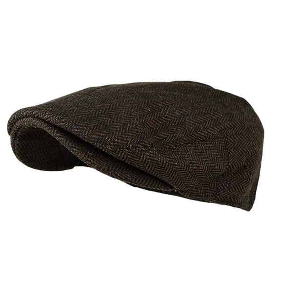 Men's Newsboy Cap, Irish Tweed Flat Hat with Herringbone Pattern for Men , Two-Pack for Spring, Fall and WinterMen's Newsboy,One Size