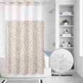 thumbnail image 2 of No Hook Shower Curtain, Colorful Polka Dot Shower Curtains for Bathroom with See Through Top Window, Vintage Minimalist Geometric Beige Waterproof & Washable Bath Curtain Small Stall 36"x78", 2 of 9