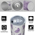 thumbnail image 4 of Butterfly 20oz Stainless Steel Skinny Tumbler – Vacuum Insulated Slim Travel Cup with Lid & Stainless Steel Straw, 360° Full Wrap Printed Tumbler for Home, Office & Outdoor Use, Spring, 4 of 6
