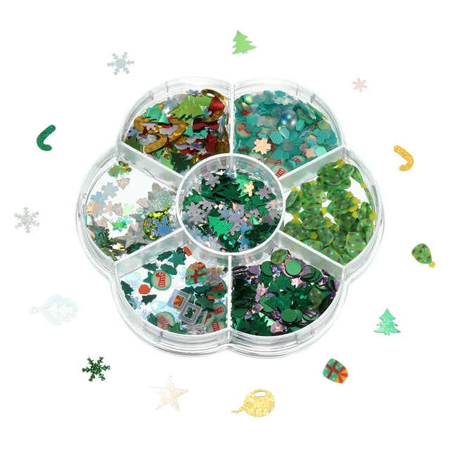 Unique Bargains Sequins and Spangles Set, 1 Box Assorted Polymer Clay Slices Sequin, Colorful