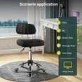 thumbnail image 3 of Black Square Minimalist Swivel Stool with Wheel for Work SPA Shop Massage Height-Adjustable and Cost-Effective Rolling Stool Chair with Back, 3 of 7