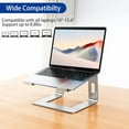 thumbnail image 3 of SIABC-LS03 Aluminum Laptop Stand, Ergonomic Detachable Computer Stand, Riser Holder Notebook Stand Compatible with Air, Pro, Dell, HP, Lenovo More 10-15.6" Laptops (Silver), 3 of 4