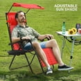 thumbnail image 7 of OSM 2-Pack Zero Gravity Reclining Lounge Chairs with Canopy, Portable Folding Patio Loungers with Removable Cup Holder Side Tray and Pillow Headrest for Outdoor, Beach, Camping, Red, 7 of 7