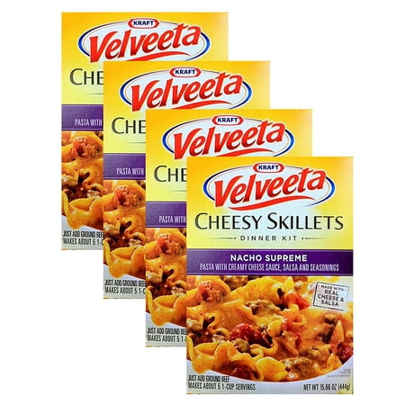 (4 Pack) Velveeta Classic American Skillets Nacho Supreme Dinner Kit, 15.66 oz (Best Velveeta Nacho Cheese Recipe)