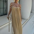 thumbnail image 2 of XDZJLR Women Dresses Spaghetti Strap Backless Maxi Bodycon Cocktail Party Long Vacation Dress, 2 of 6