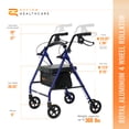 thumbnail image 3 of Rhythm Healthcare Siège de Déambulateur à 4 Roues Léger en Aluminium Royal, Bleuet, 3 of 6