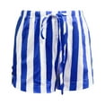 thumbnail image 3 of yunLCZ Pants for Women High Waisted Drawstring Striped Shorts For Women Wide Leg Casual Shorts Pajama Bottoms Pj Shorts, 3 of 3