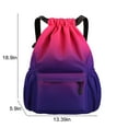 thumbnail image 2 of EQWLJWE Drawstring Backpack for Men Women Sports Gym Bag Gradient Large Capacity Waterproof String Beach Backpack for Football Basketball (Red), 2 of 5