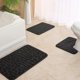 thumbnail image 1 of Granjero Gordo Juego de alfombras de baño de tres piezas, alfombra de baño de fibra ultrafina, antideslizante, ultra suave y absorbente, color negro, 1 of 5