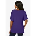 thumbnail image 3 of Jessica London Women's Plus Size Stretch Knit Flutter Sleeve Tunic, 3 of 6
