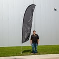 thumbnail image 2 of Vispronet - Premium Black Feather Flag Kit - 13ft Knitted Polyester Swooper Flag with High-Wind Pole Set, Ground Spike, Cross Flag Base and Weight Bag - Dyed in The USA, 2 of 8