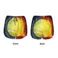 thumbnail image 3 of Yiaed Tennis Ball In Fire And Water Print Women's Running Shorts with Liner 3 Zipper Pockets Elastic Workout Athletic Gym Yoga Shorts-Small, 3 of 7
