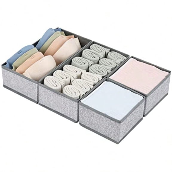Drawer Organizer Clothes Dresser Organizer For Nursery Bedroom Closet Baby Clothes Organizer and Storage Foldable Fabric Drawer Dividers for Baby Socks Belt Tie 4 Pack Blended